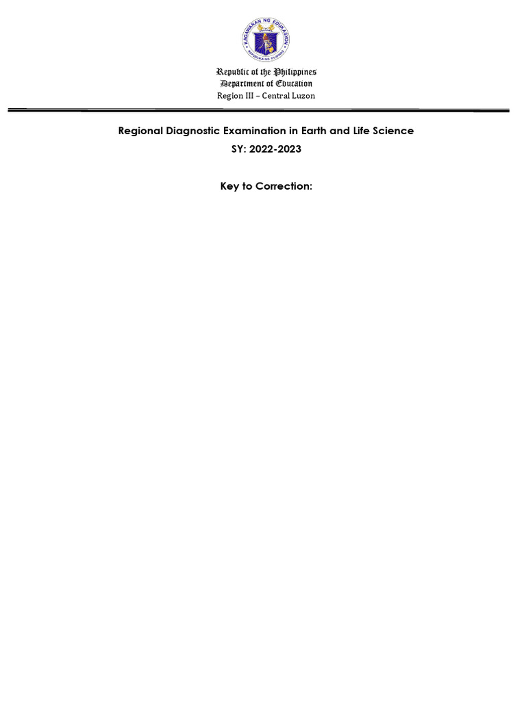 Answer Key - Earth and Life Science | PDF