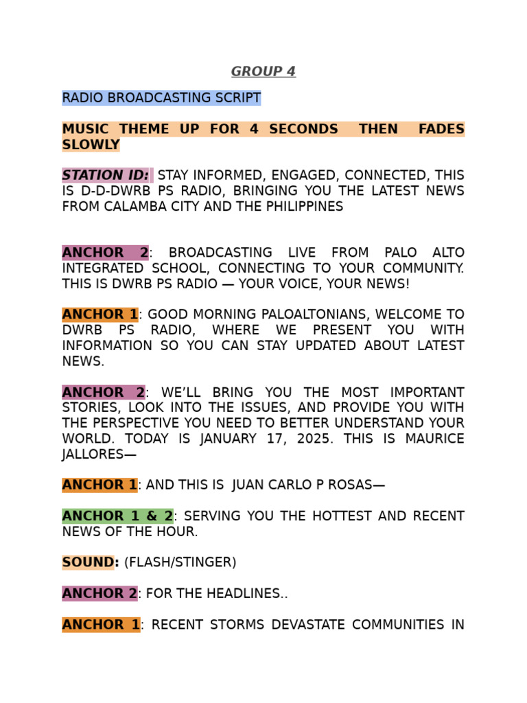 Radiobroad Script XD | PDF