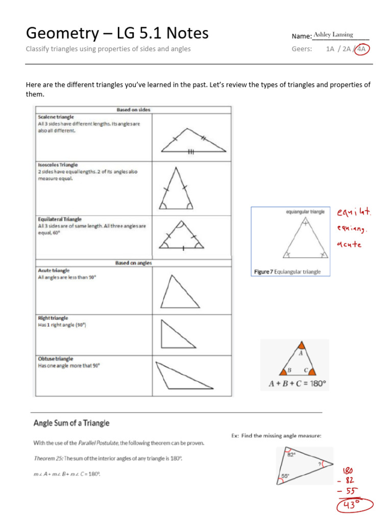 G+LG+5.1+Notes+%26+HW+-+Classify+triangles+using+properties+of+sides+ ...