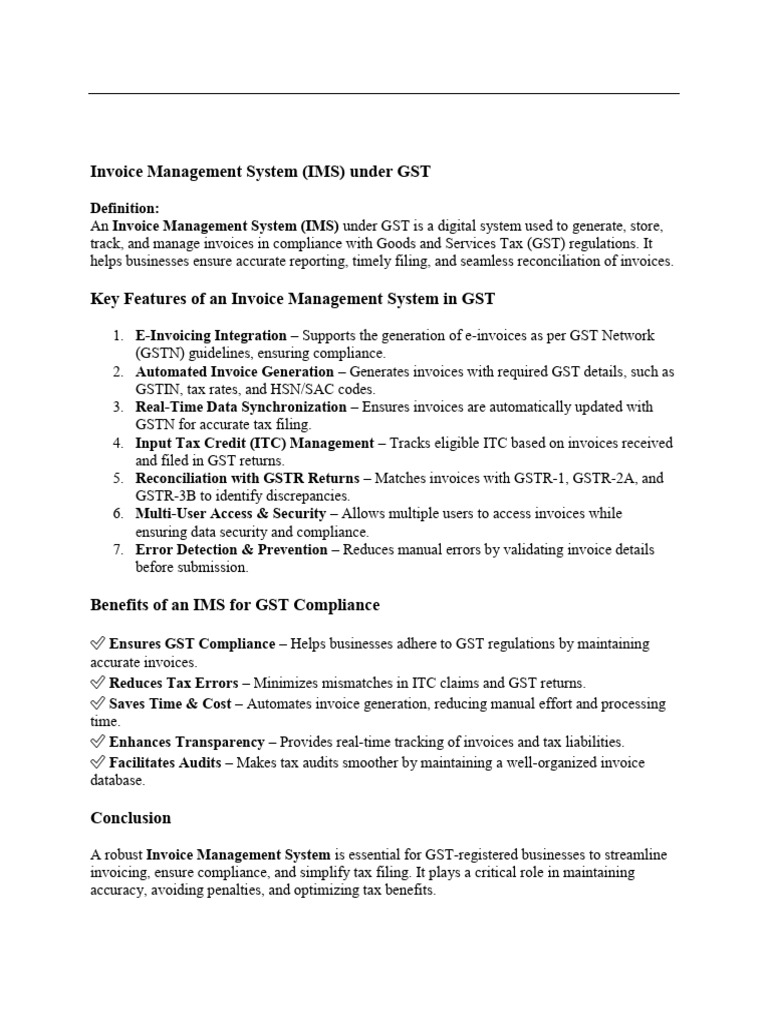 GST Invoice Management System Overview | PDF