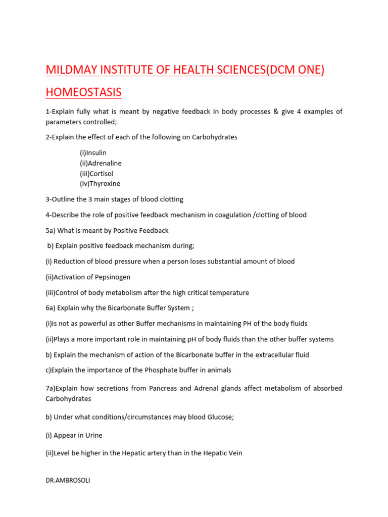 Homeostasis: Feedback Mechanisms Explained | PDF