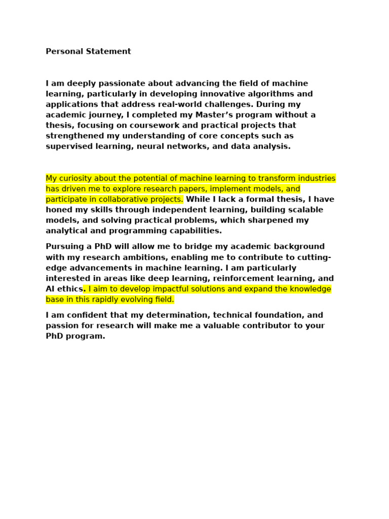Personal Statement | PDF