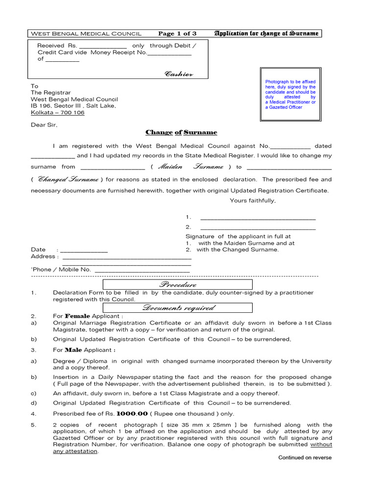 Registration of Changedsurname | PDF
