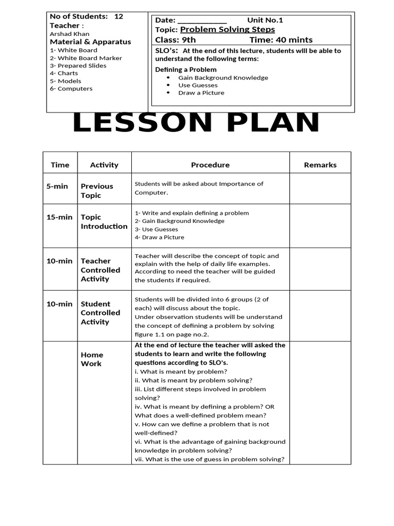 Problem Solving and Flowchart Lessons | PDF | Cognitive Science | Cognition