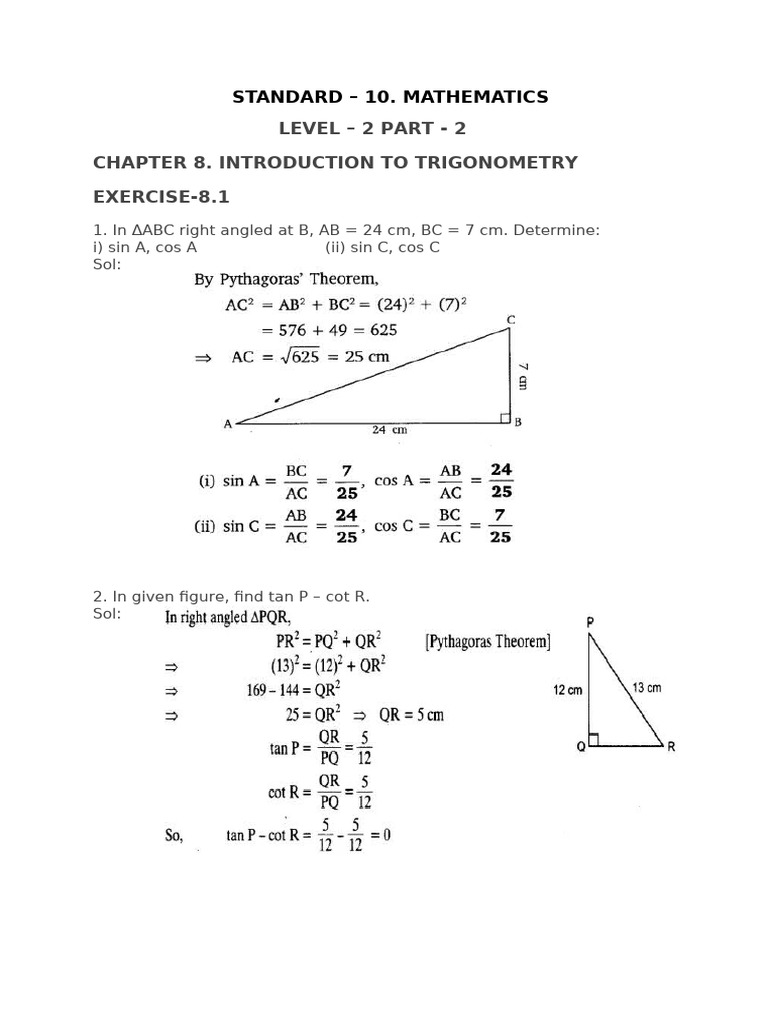 10TH Mat Level-2 Part-2 | PDF | Circle | Trigonometry