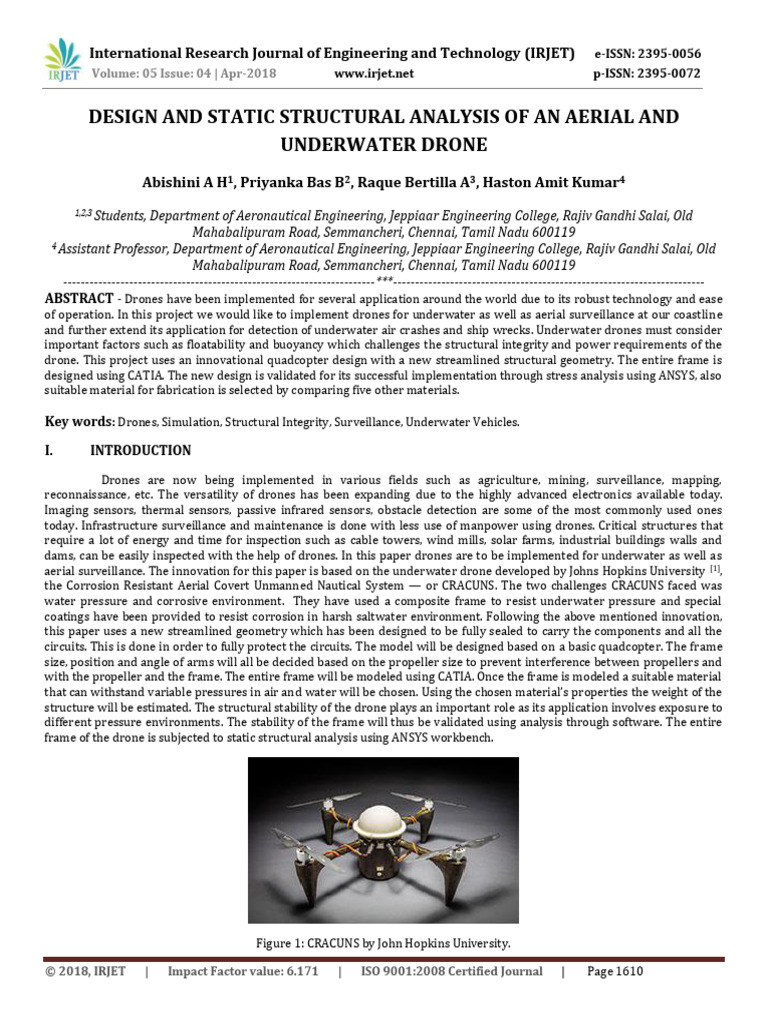 Design and Static Structural Analysis of | PDF | Unmanned Aerial ...