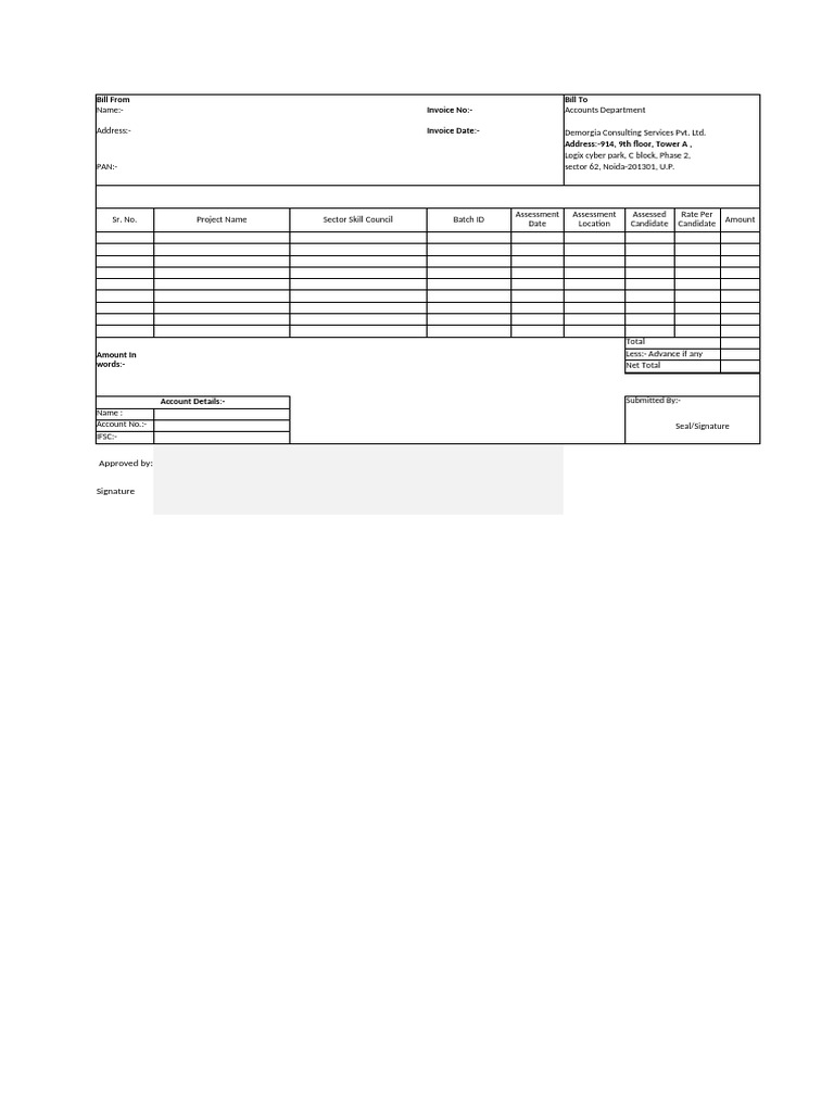 Invoice and TA Format - Final (2) | PDF