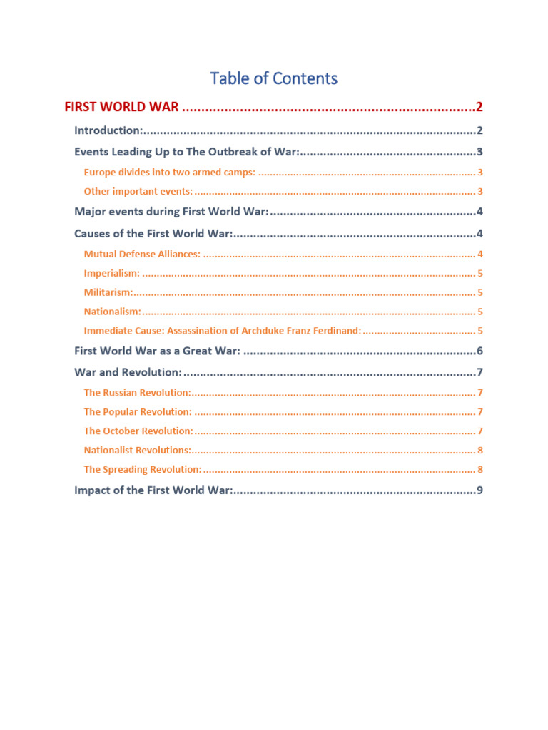 Causes of the First World War | PDF | German Empire | Allies Of World War I