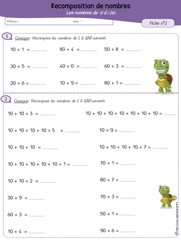 Recomposition de Nombres CP | PDF