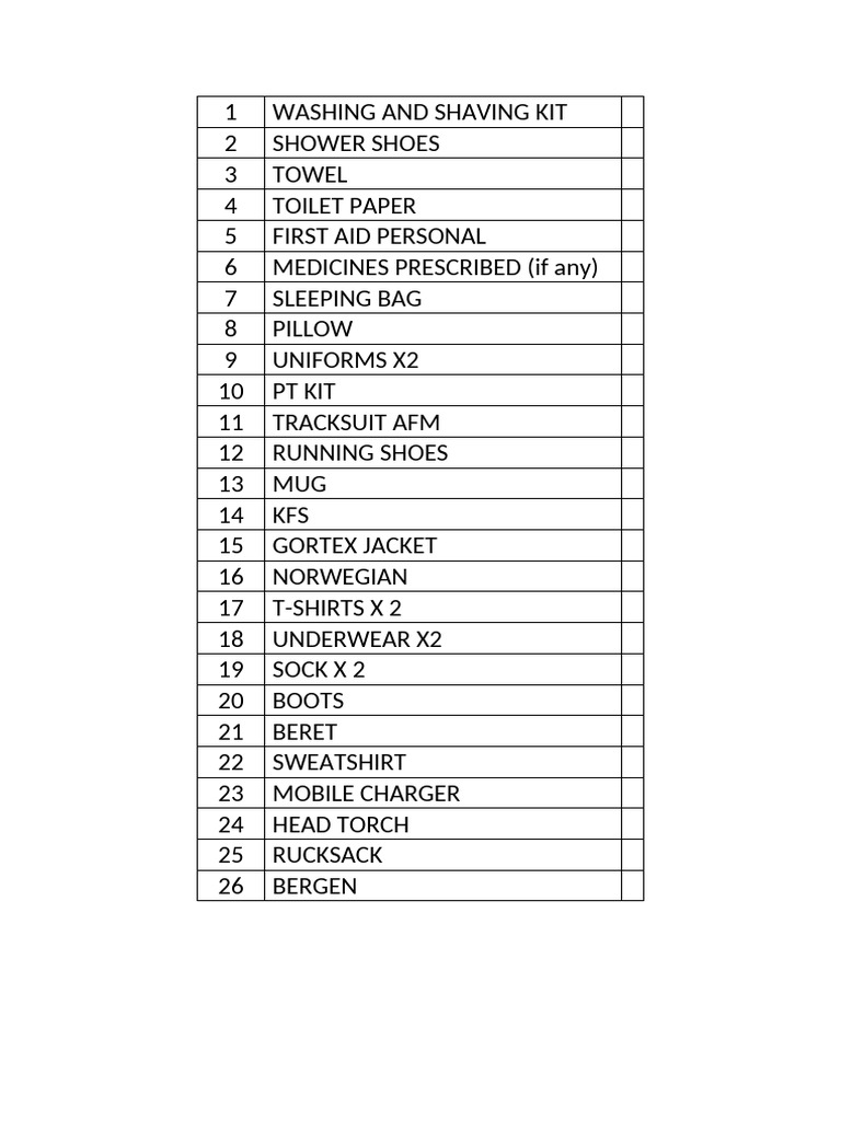 OSCE Packing List Essentials | PDF