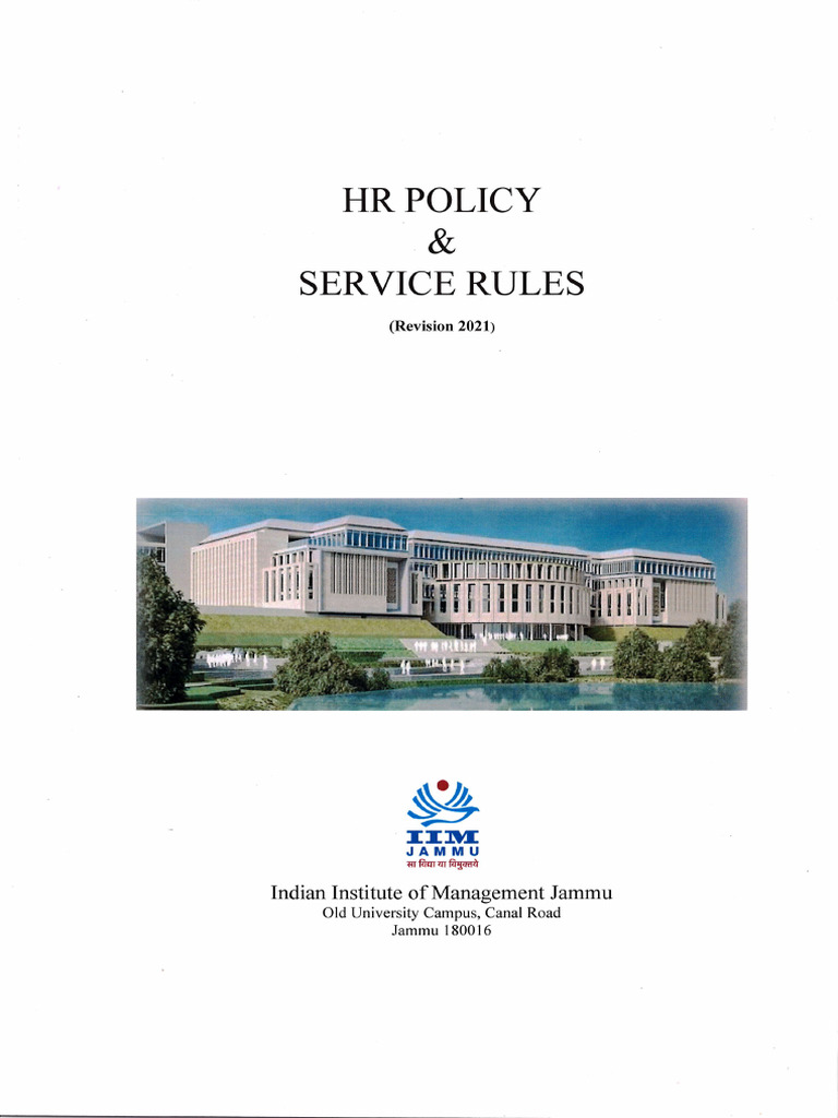 IIM Jammu HR Policy & Service Rules 2021 | PDF | Doctor Of Philosophy ...