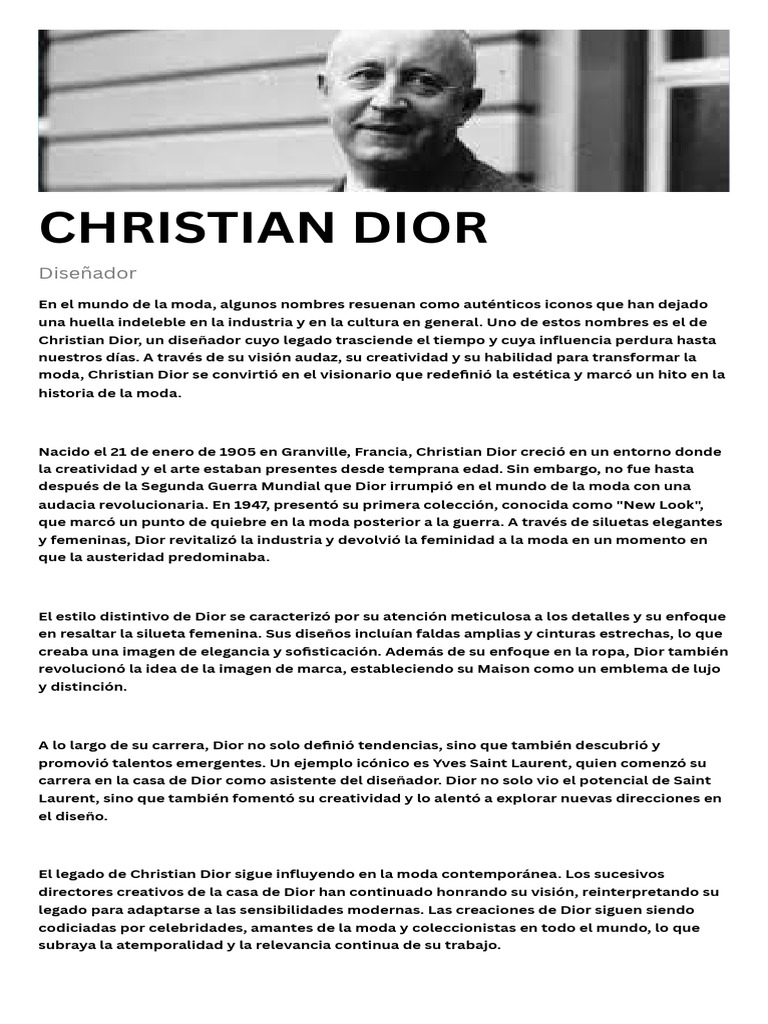 Legado Atemporal de Christian Dior | PDF | Moda | Estética
