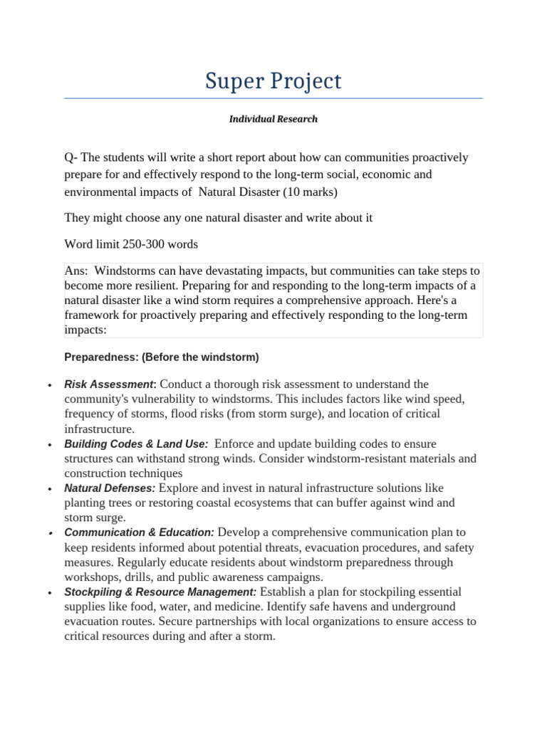 Super Project | PDF | Emergency Management | Natural Disasters