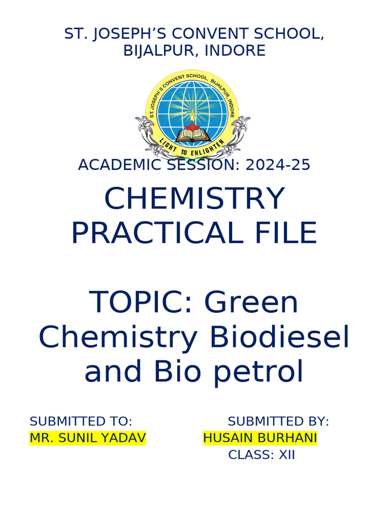 SJCS Front Page 2024-25 Chemistry | PDF