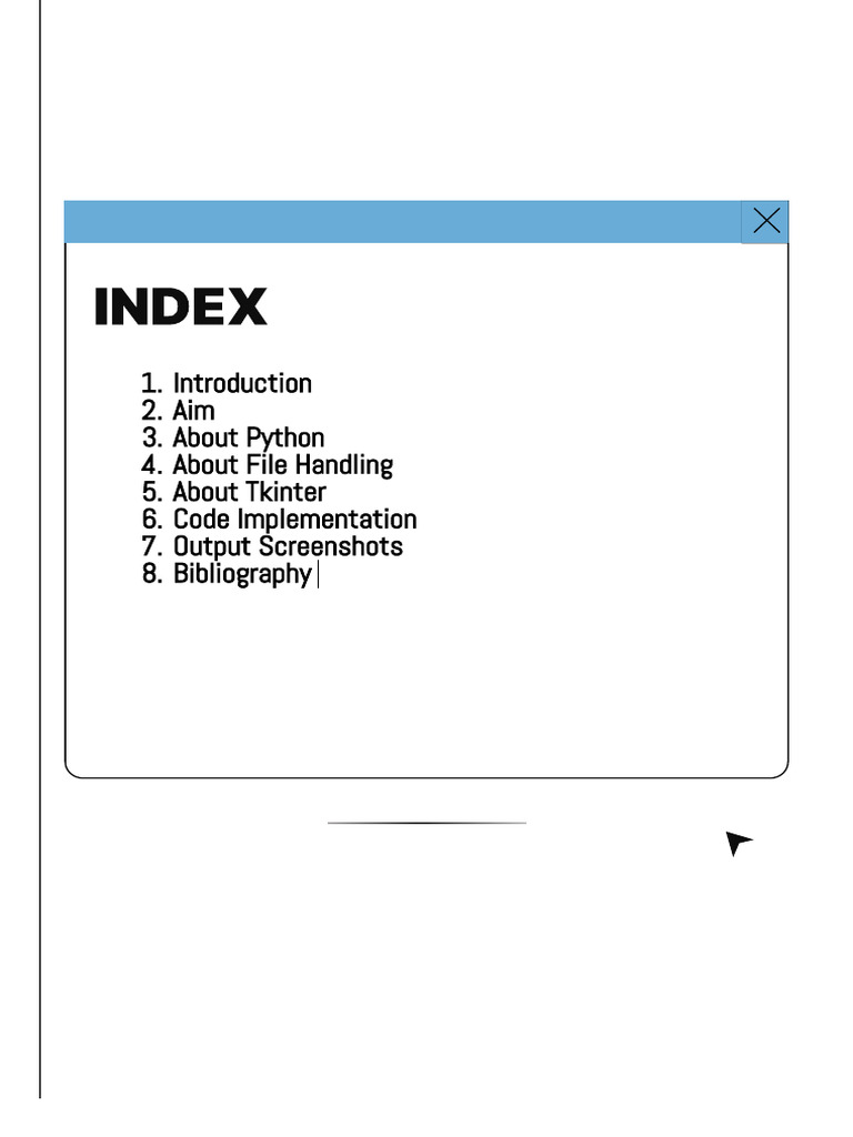 Index: Introductio Ai About Pytho About File Handlin About Tkinte Code ...