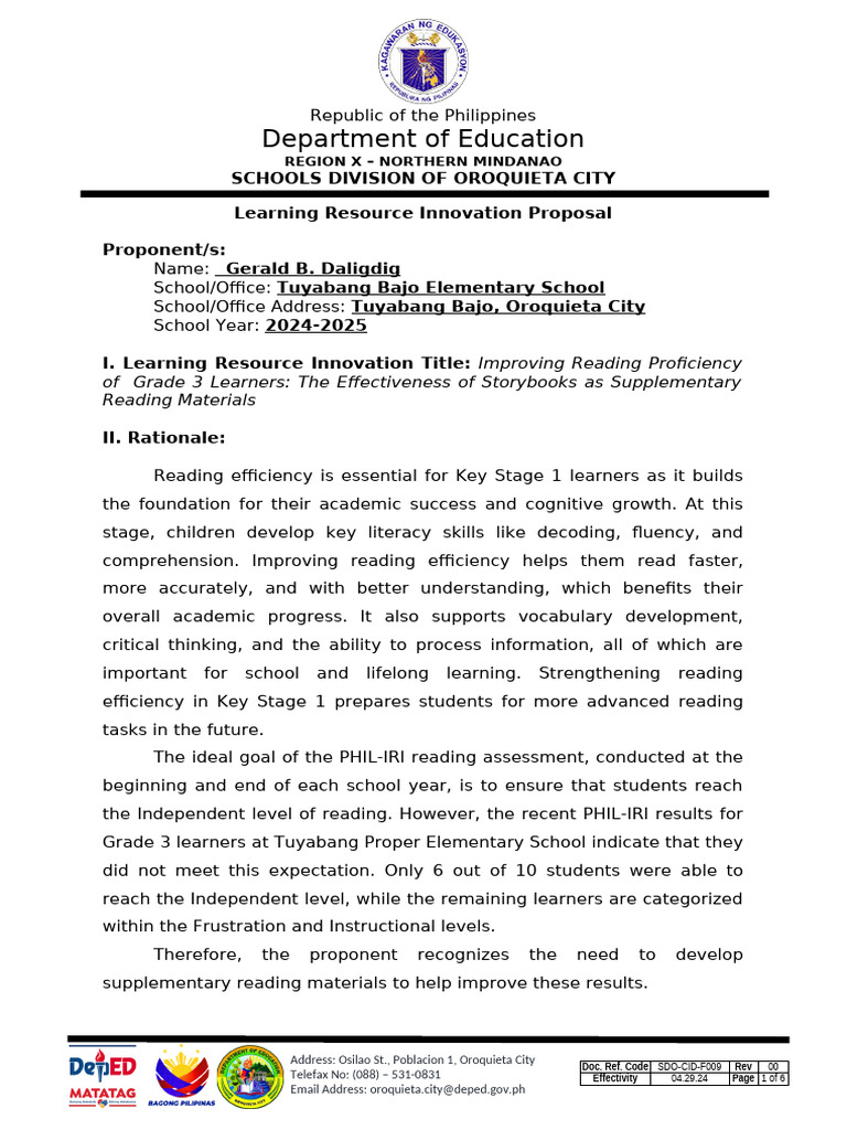 Stroybook - ELLEN-Gerald-Learning-Resource-Innovation-Proposal | PDF ...