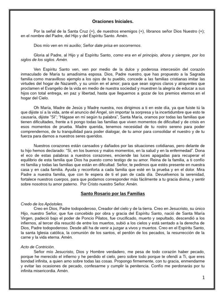 Rosario a la Sagrada Familia | PDF | María, madre de Jesús | orador del ...