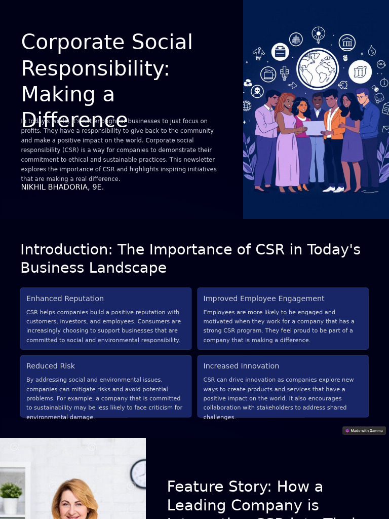 Corporate Social Responsibility Making A Difference | PDF | Corporate ...