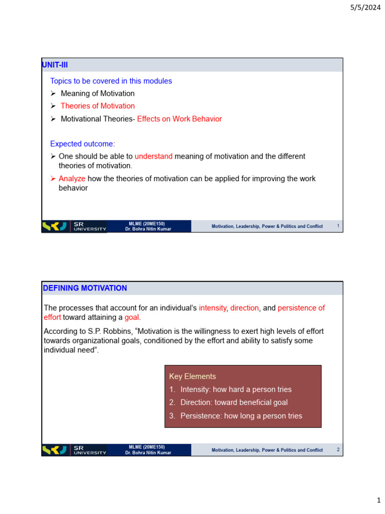 Understanding Motivation Theories | PDF | Leadership | Power (Social ...