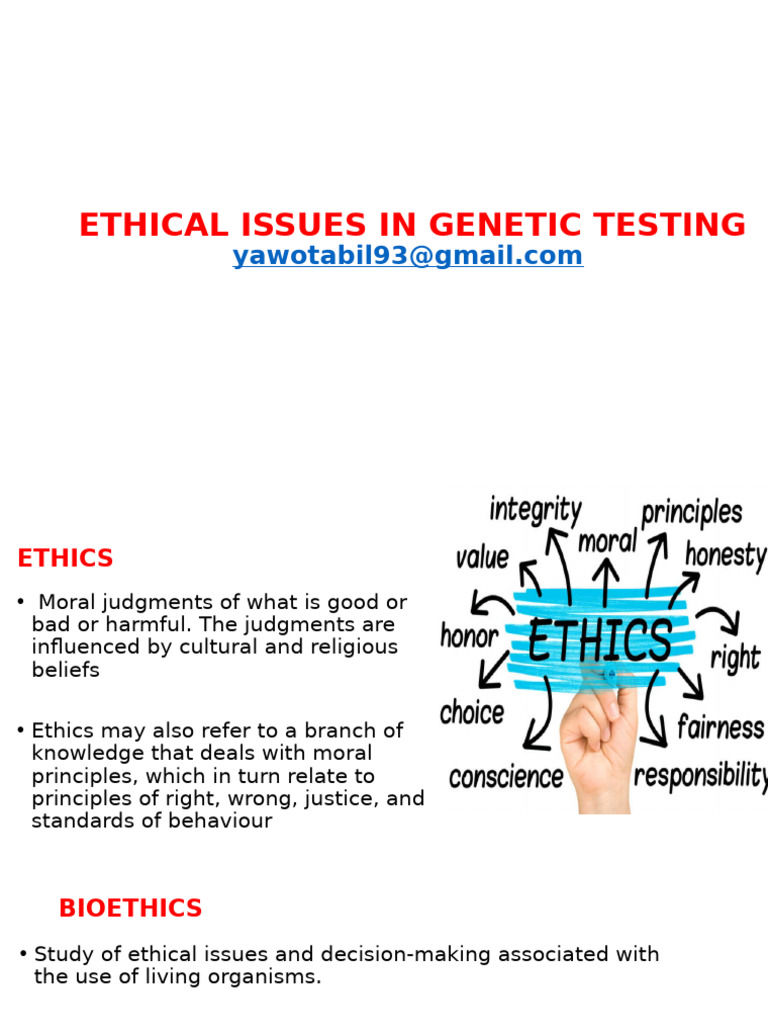 Ethical Issues in Genetic Testing | PDF | Bioethics | Genetic Testing