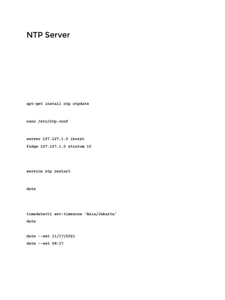 Konfigurasi NTP Server di Debian 8 | PDF