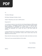 Cash Stuck in CDM Machine Complaint | PDF