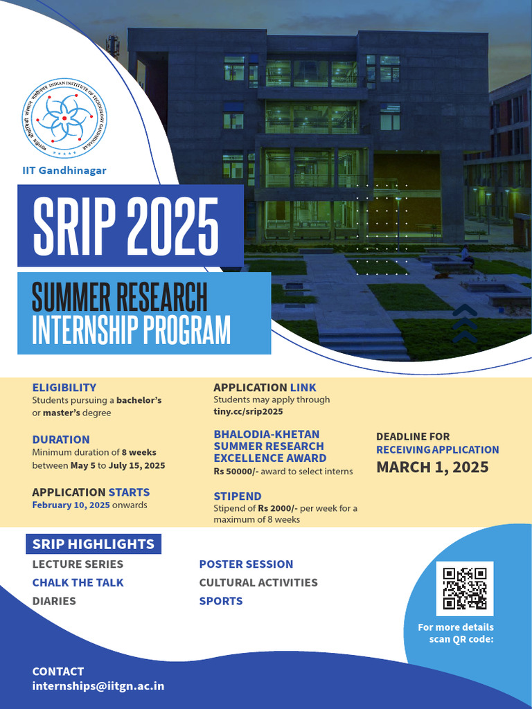 IIT Gandhinagar SRIP 2025 Details | PDF