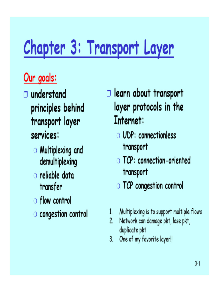 Transport Layer Protocols Overview | PDF | Transmission Control ...