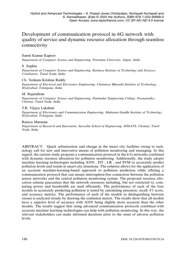 6G Communication Protocol for Pollution Monitoring | PDF | Machine ...