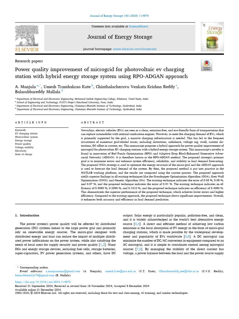 Power Quality in PV EV Charging Microgrids | PDF | Photovoltaics ...