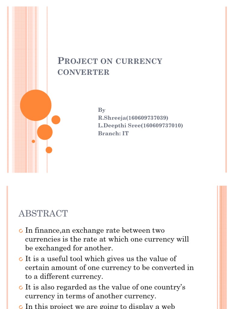 Currency Converter Project Overview | PDF | Renminbi | Australian Dollar