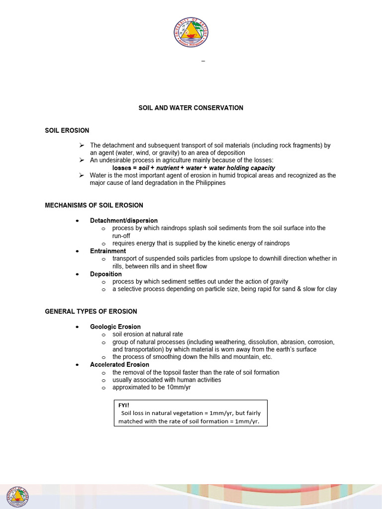 VIII. Soil and Water Conservation | PDF | Erosion | Surface Runoff