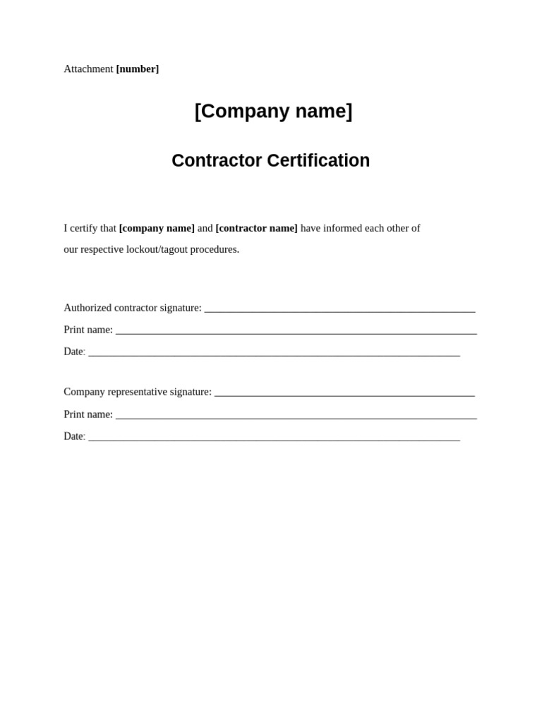 Lockout/Tagout Certification Form | PDF