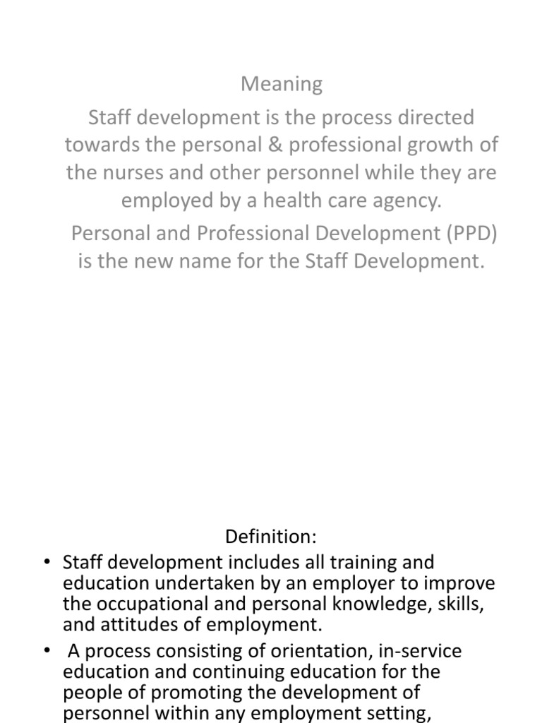 Staff Development PDF Nursing Employment