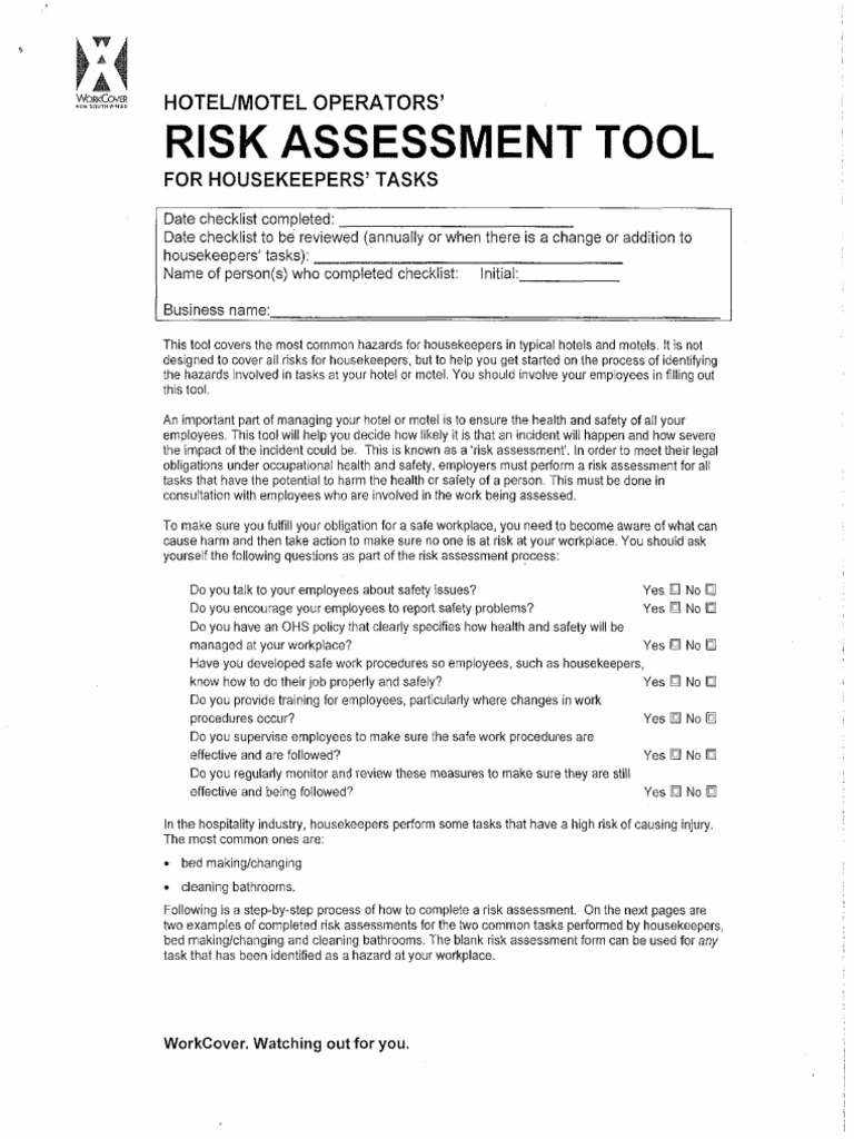 Australia's Risk Assessment Tool | PDF | Occupational Safety And Health ...