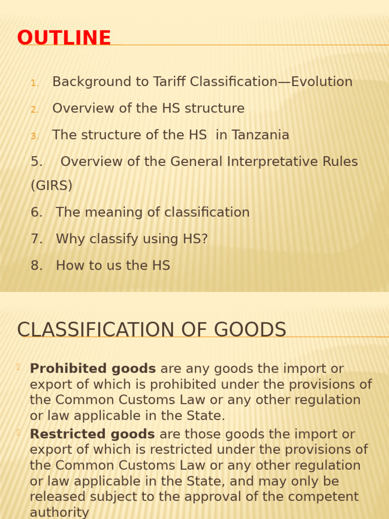HS Tariff Classification Guide for Tanzania | PDF | International Trade ...
