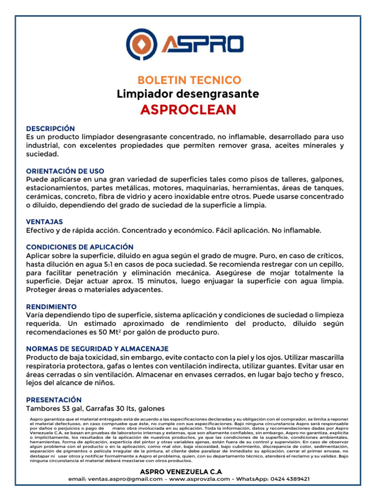 BCB ASPRO CLEAN | PDF | Agua