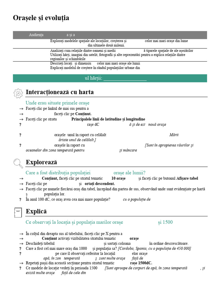 Orase Si Evolutia Lor in Timp | PDF