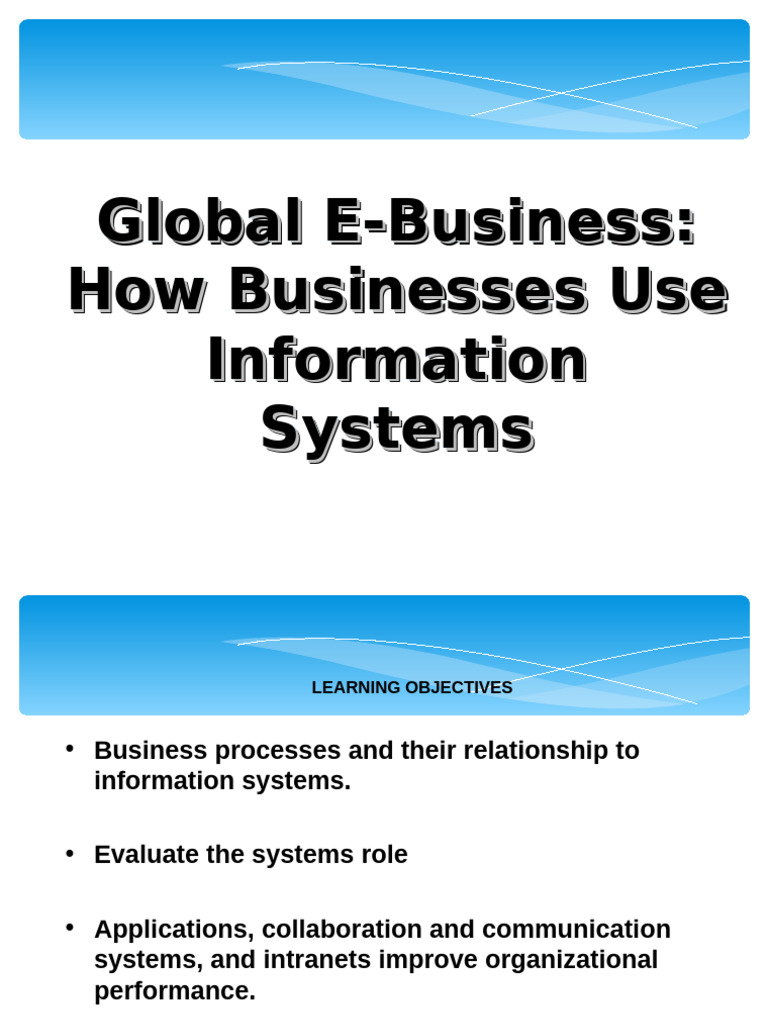 Global E-Business, Lecture 3 | PDF | Business Process | E Commerce