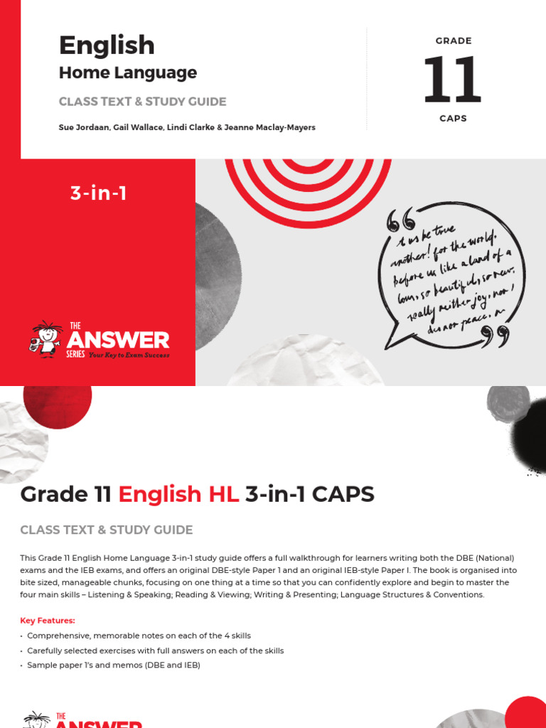 Grade 11 English HL Study Guide | PDF | Sentence (Linguistics) | Rhetoric