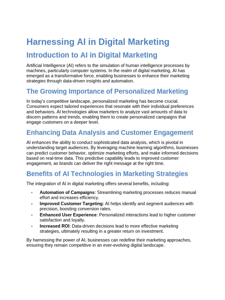 AI-Powered Strategies in Digital Marketing | PDF | Artificial ...
