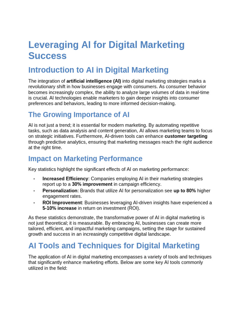 AI in Digital Marketing Strategies | PDF | Digital Marketing ...