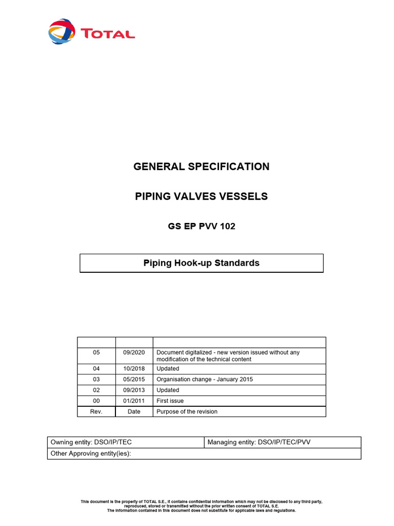 Piping Hook-up Standards GS EP PVV 102 | PDF | Pressure Measurement ...