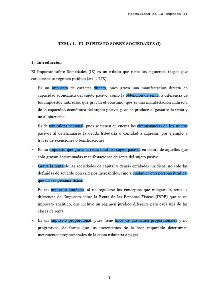 Impuesto sobre Sociedades: Claves y Características | PDF | Impuestos ...