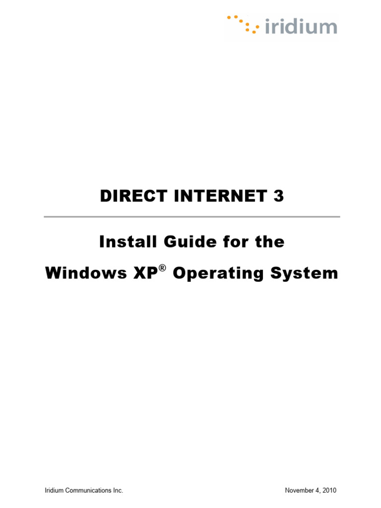 Direct Internet 3 Install Guide For Windows XP | PDF | Installation ...
