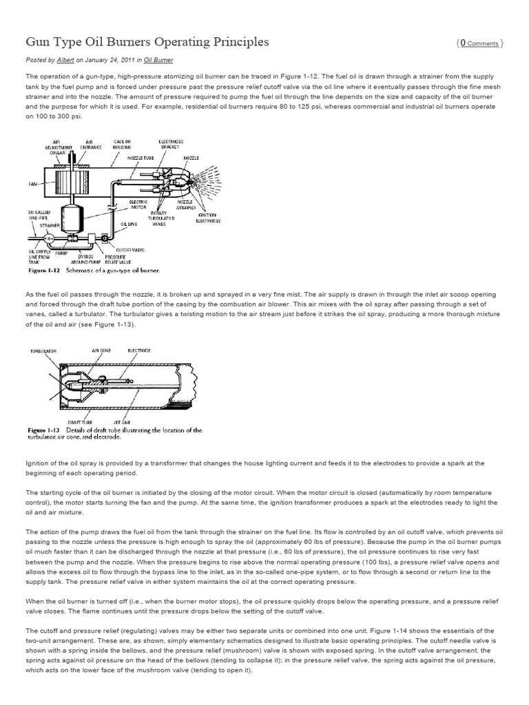 Gun-Type Oil Burner Operation Overview | PDF | Valve | Pump