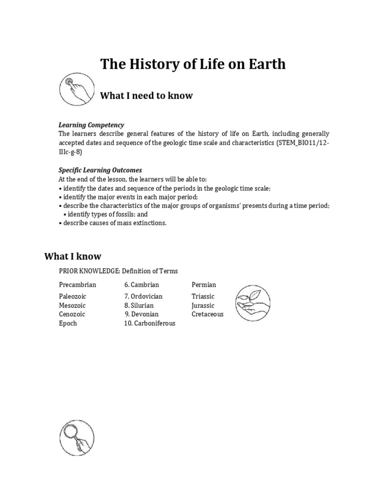 The History of Life On Earth | PDF | Geologic Time Scale | Fossil
