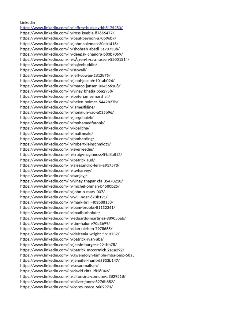 LinkedIn Profiles Directory | PDF