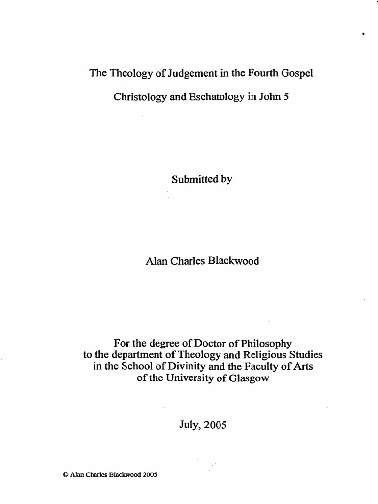 Theology of Judgment in John's Gospel | PDF | Gospel Of John | Gospel ...