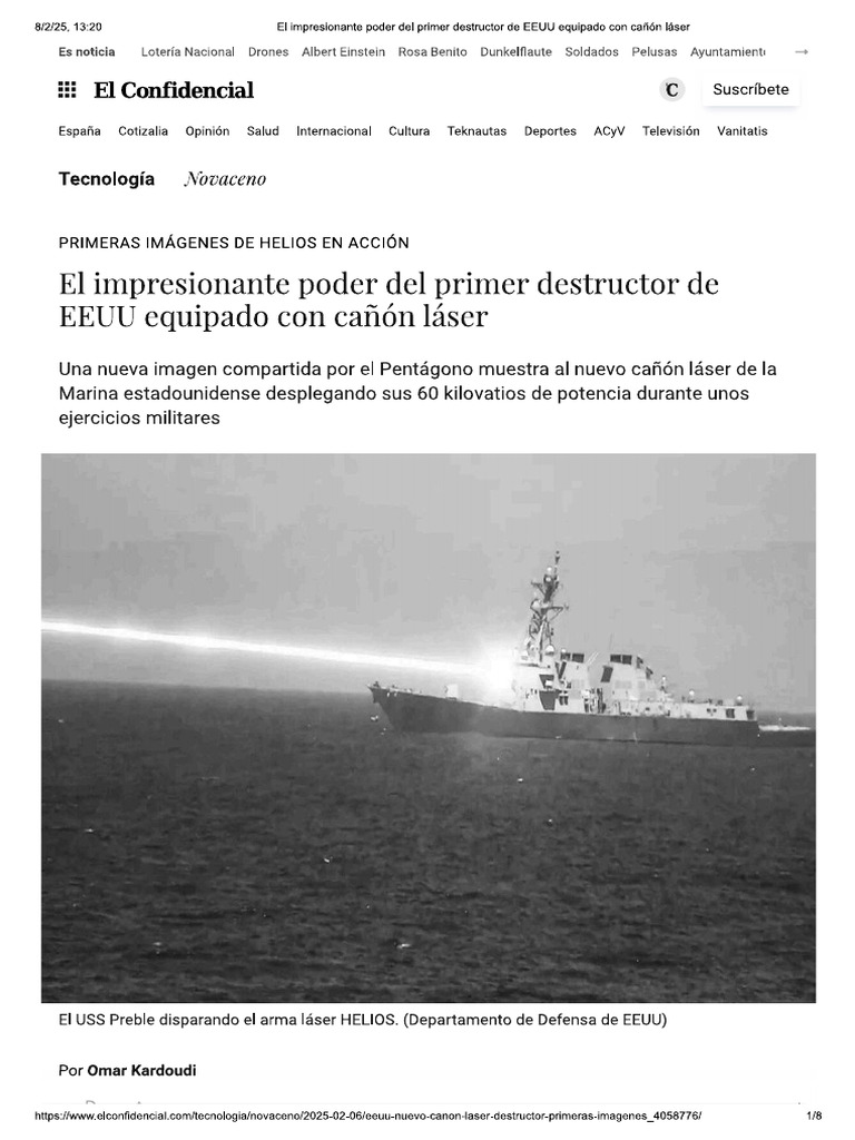 El Impresionante Poder Del Primer Destructor de EEUU Equipado Con Cañón ...